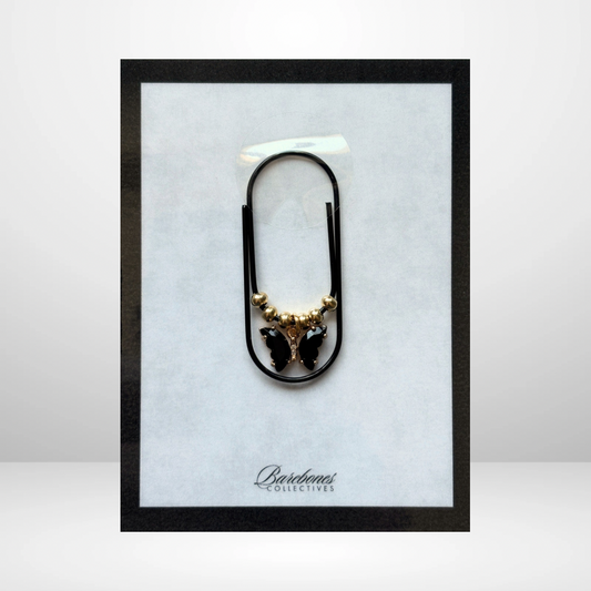 Black Butterfly Paper Clip Charm