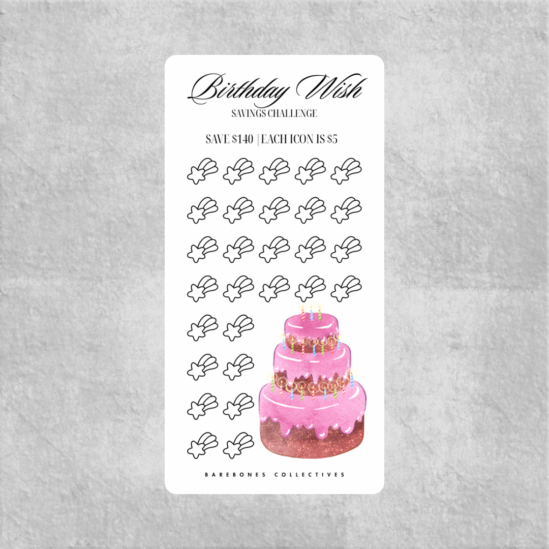 Birthday Wish Savings Challenge Save $140