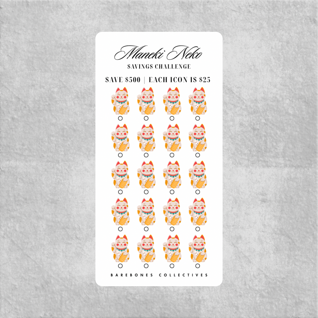 Mankei Neko Savings Challenge Save $500