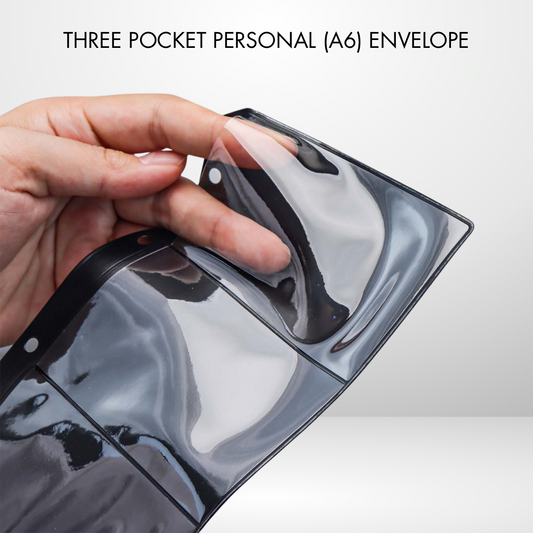 3 Pocket Side Loading Personal Size Noir Cash Envelopes