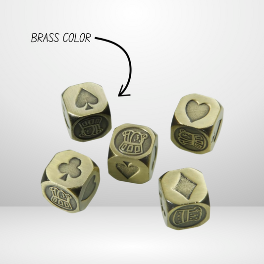 Suits Engraved Metal Dice 1pc