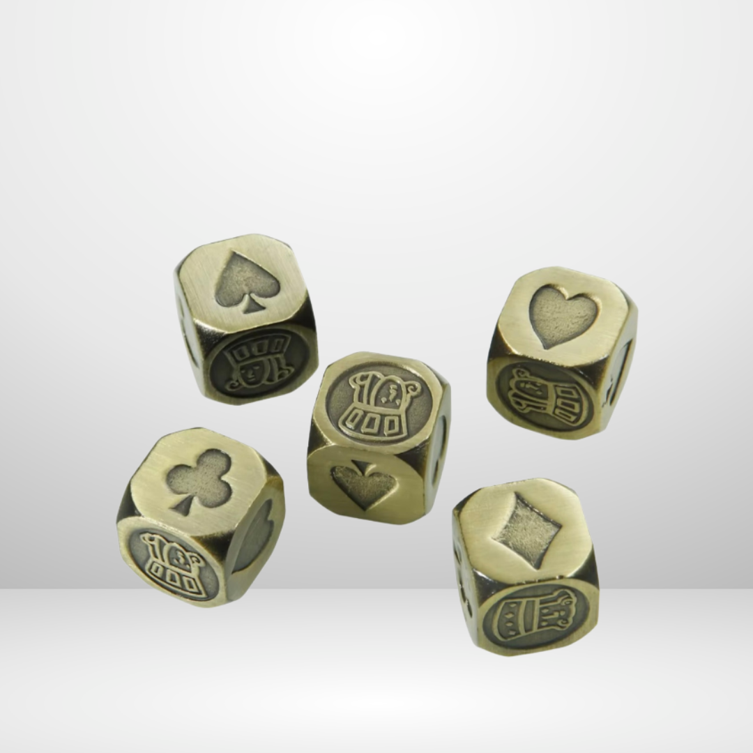Suits Engraved Metal Dice 1pc