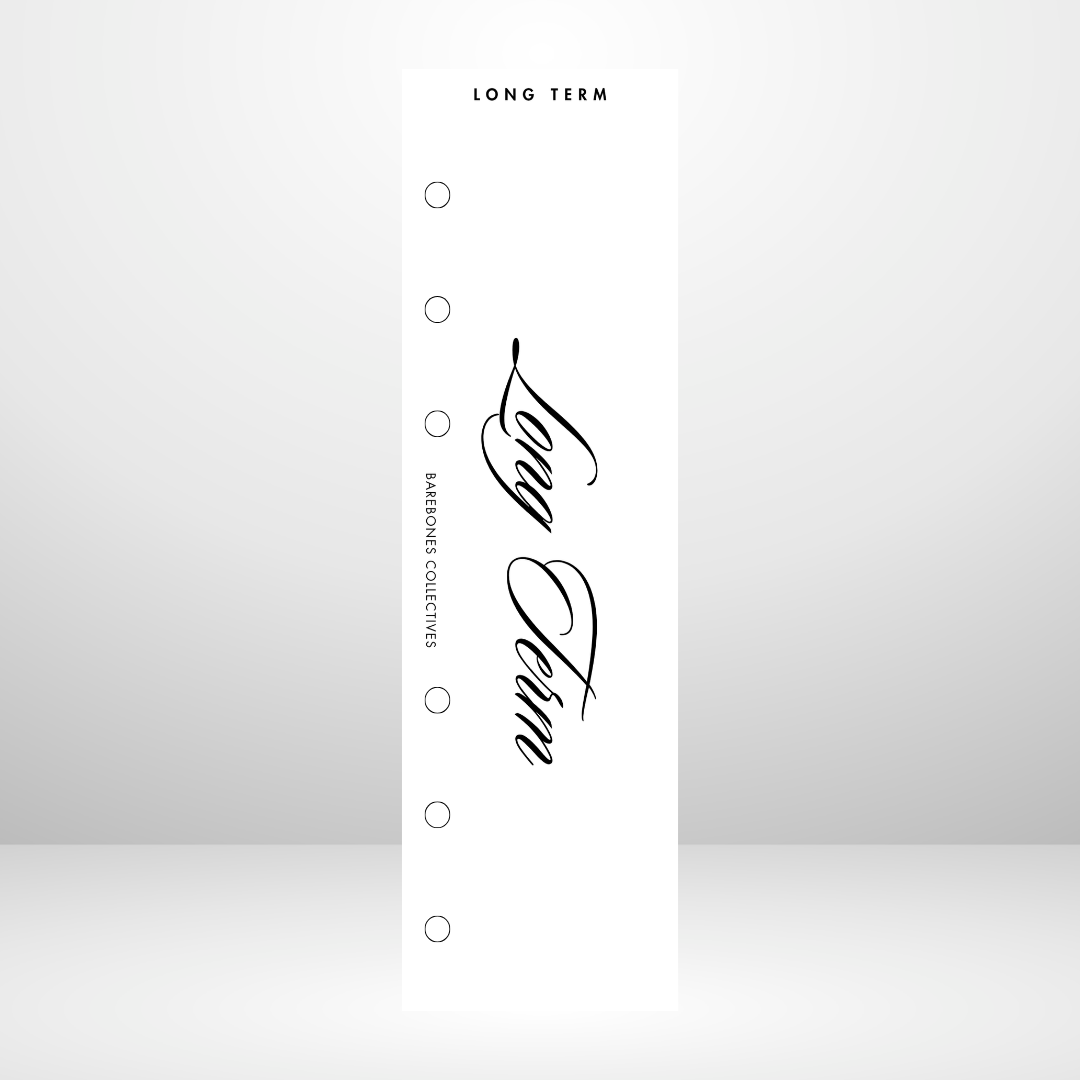 Long Term Personal Size Binder Bookmark