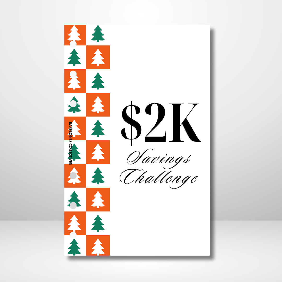 Save $2k Checkered Christmas Trees Savings Binder