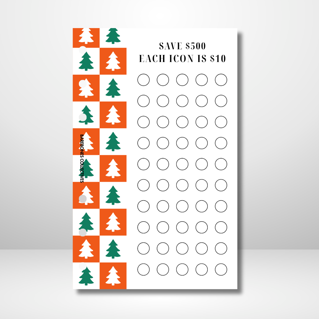 Save $2k Checkered Christmas Trees Savings Binder