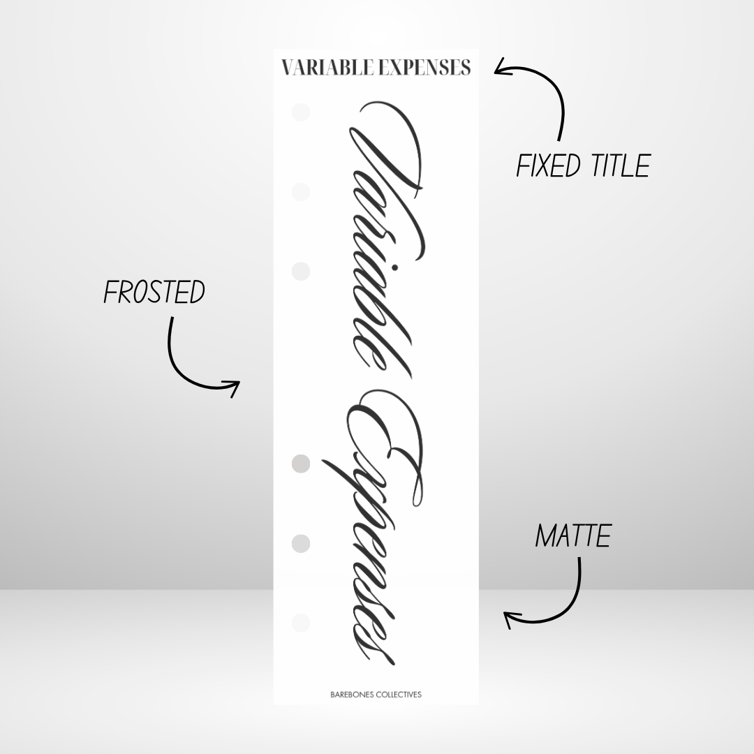 Variable Expenses Tabbed Binder Divider