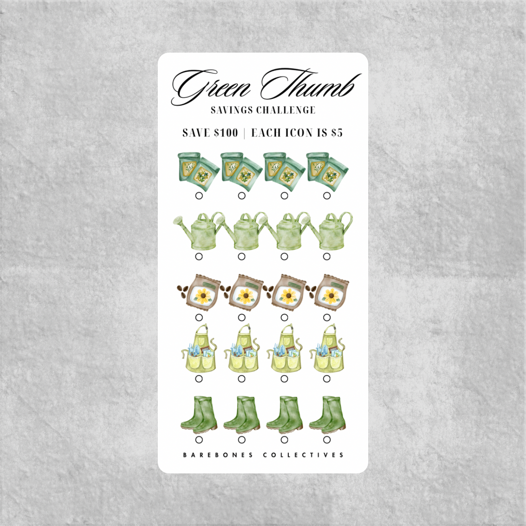 Green thumb Savings Challenge Save $100