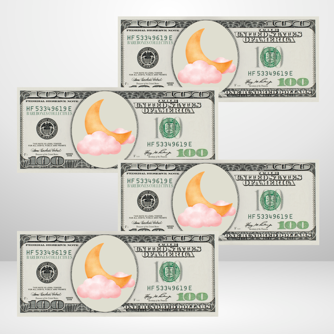 Pink Moon Cash Place Holders $100 Sets of 4