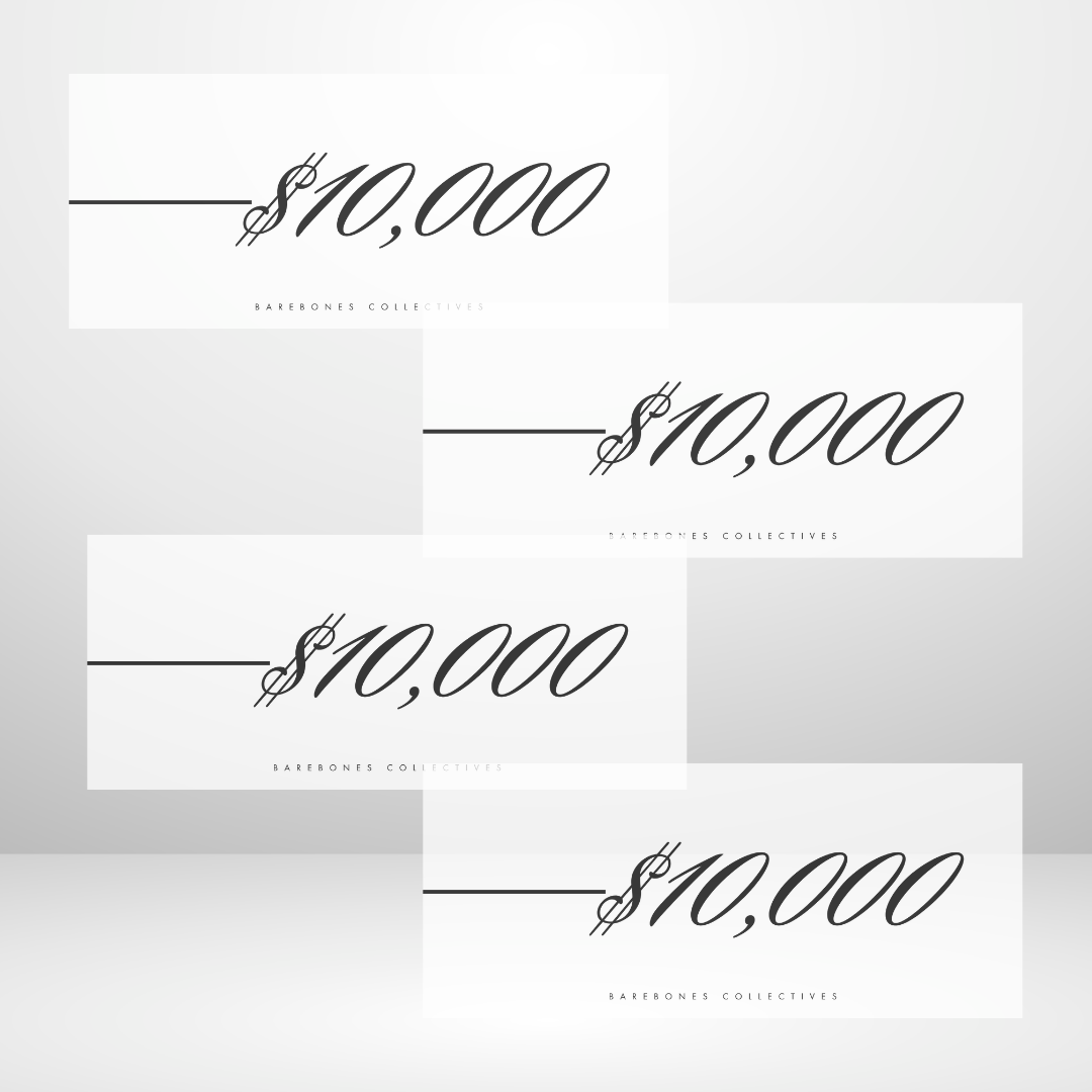 Fancy Font $100-$20,000 Set of 4 In the Bank Cash Place Holders