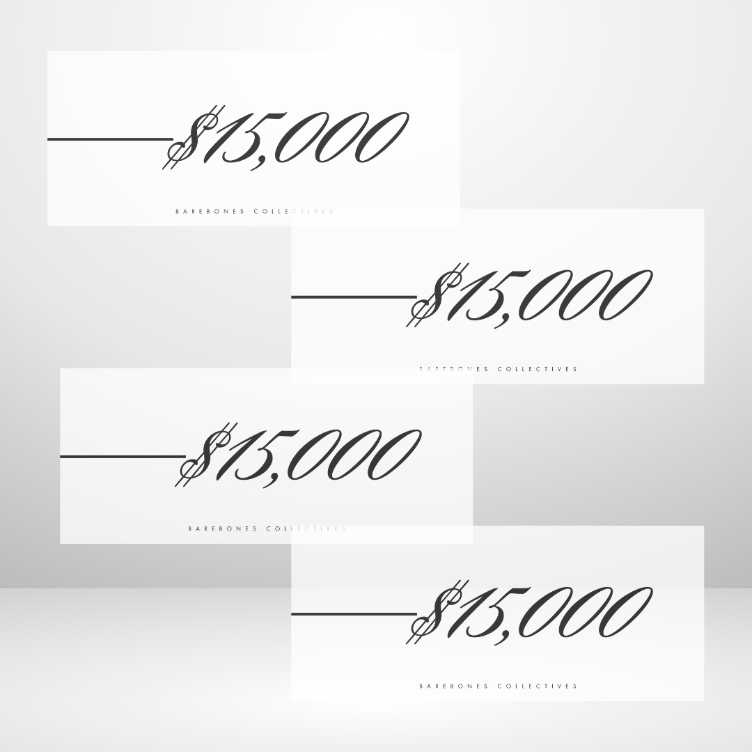 Fancy Font $100-$20,000 Set of 4 In the Bank Cash Place Holders