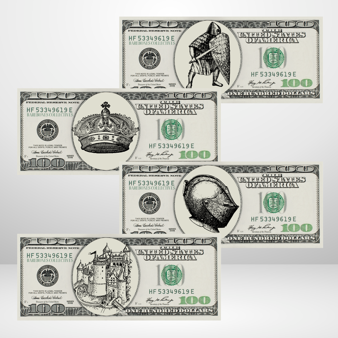 Renaissance Cash Place Holders $100 Sets of 4