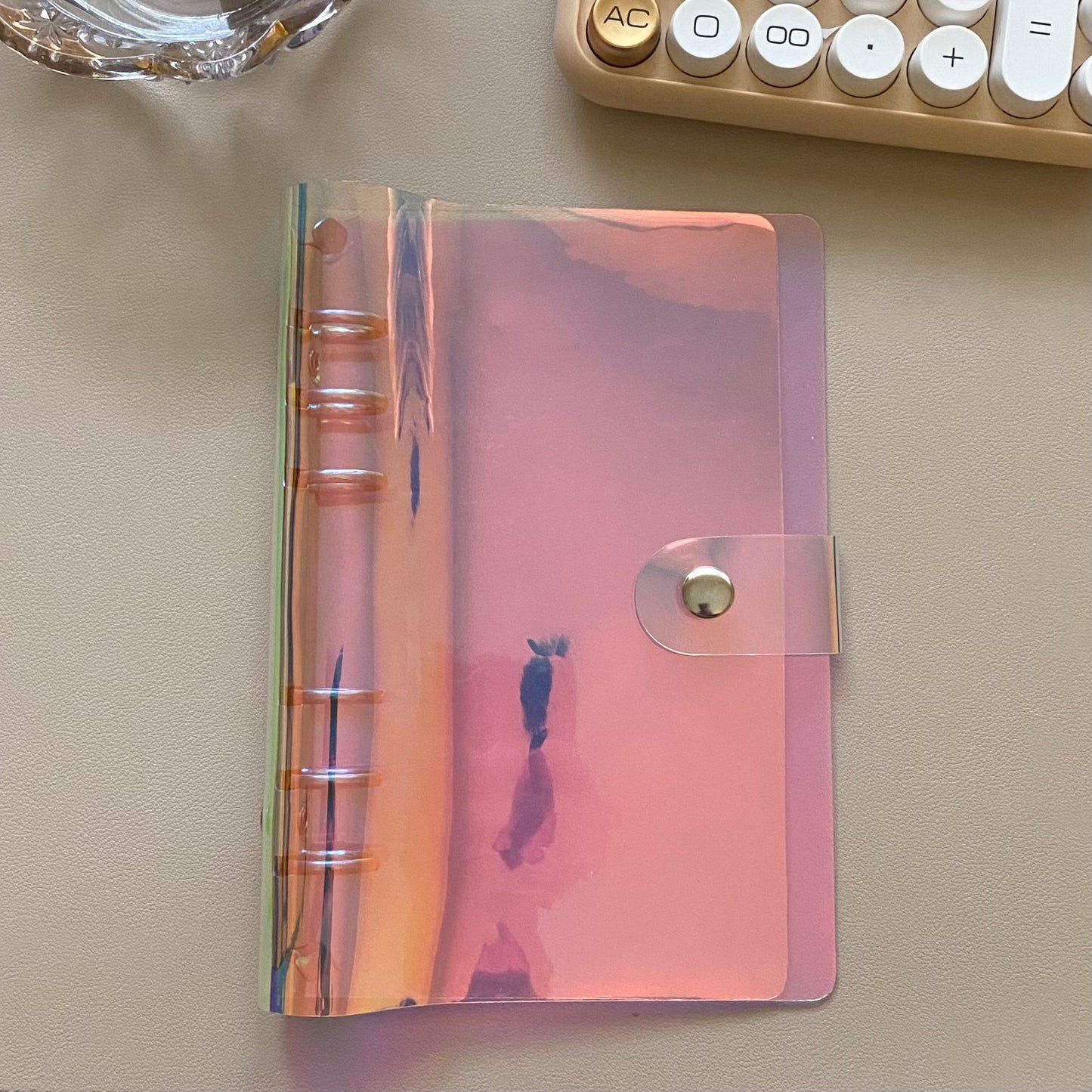 The Aura Binder - Translucent Holographic A6 Binder