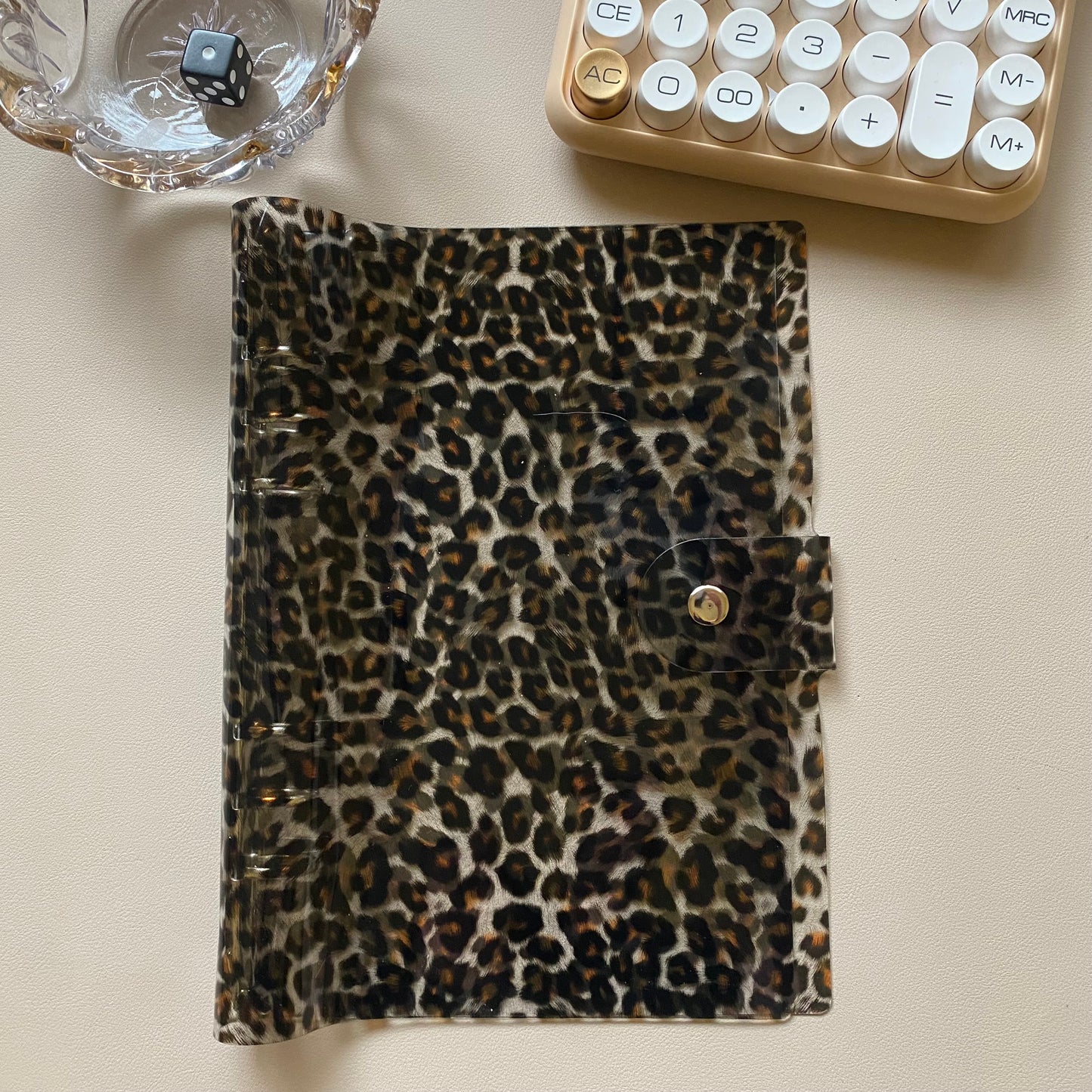 The Frisky Binder - Clear & Leopard A5 Binder