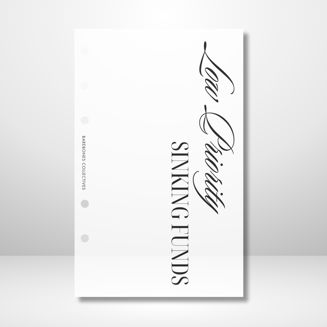 Low Priority Sinking Funds Matte Vellum Dashboard
