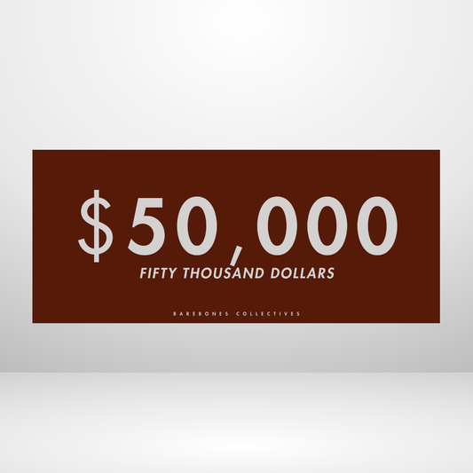 $100 - $50,000 - Black Cherry Set of 4 Cash Place Holders