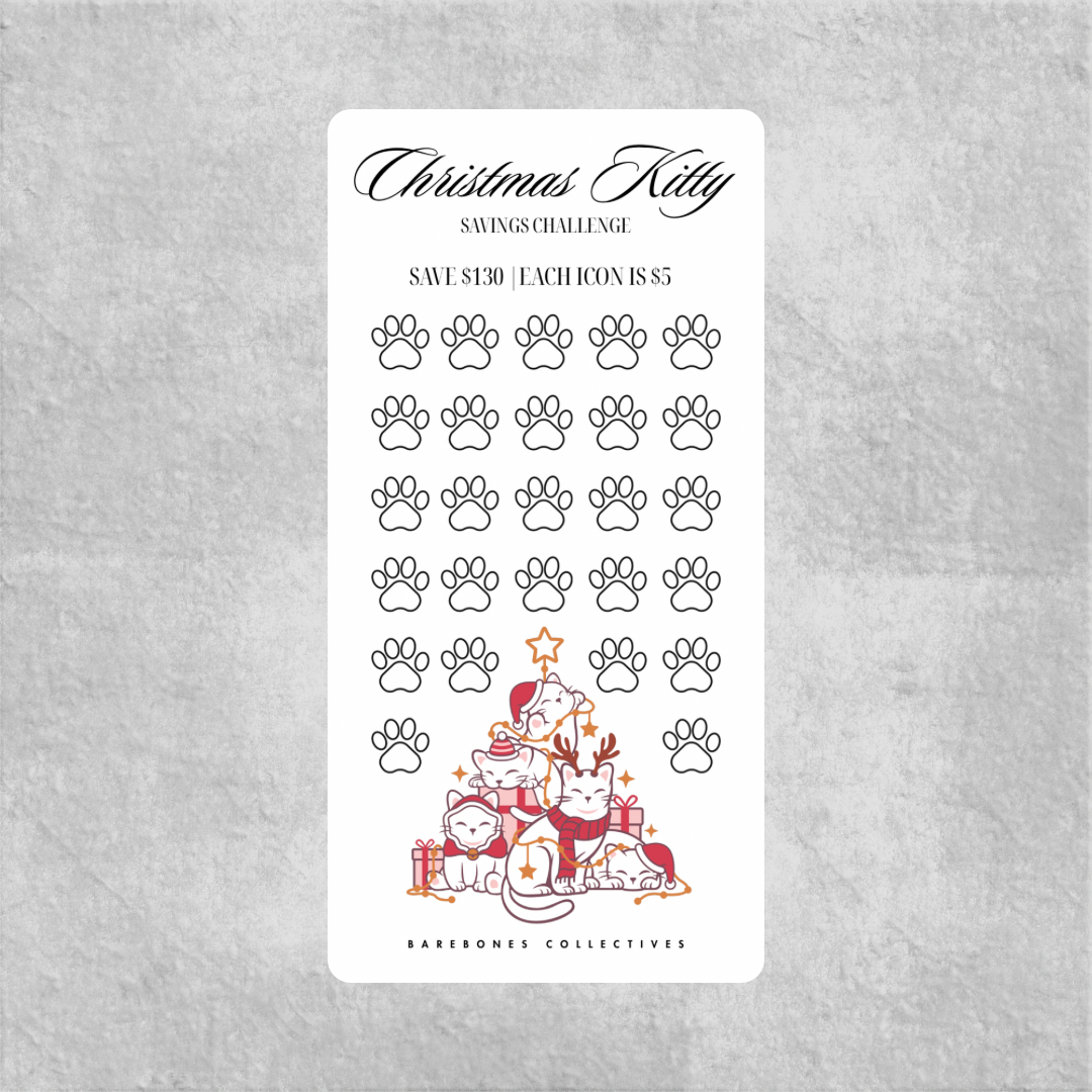 Christmas Kitty Savings Challenge Save $130