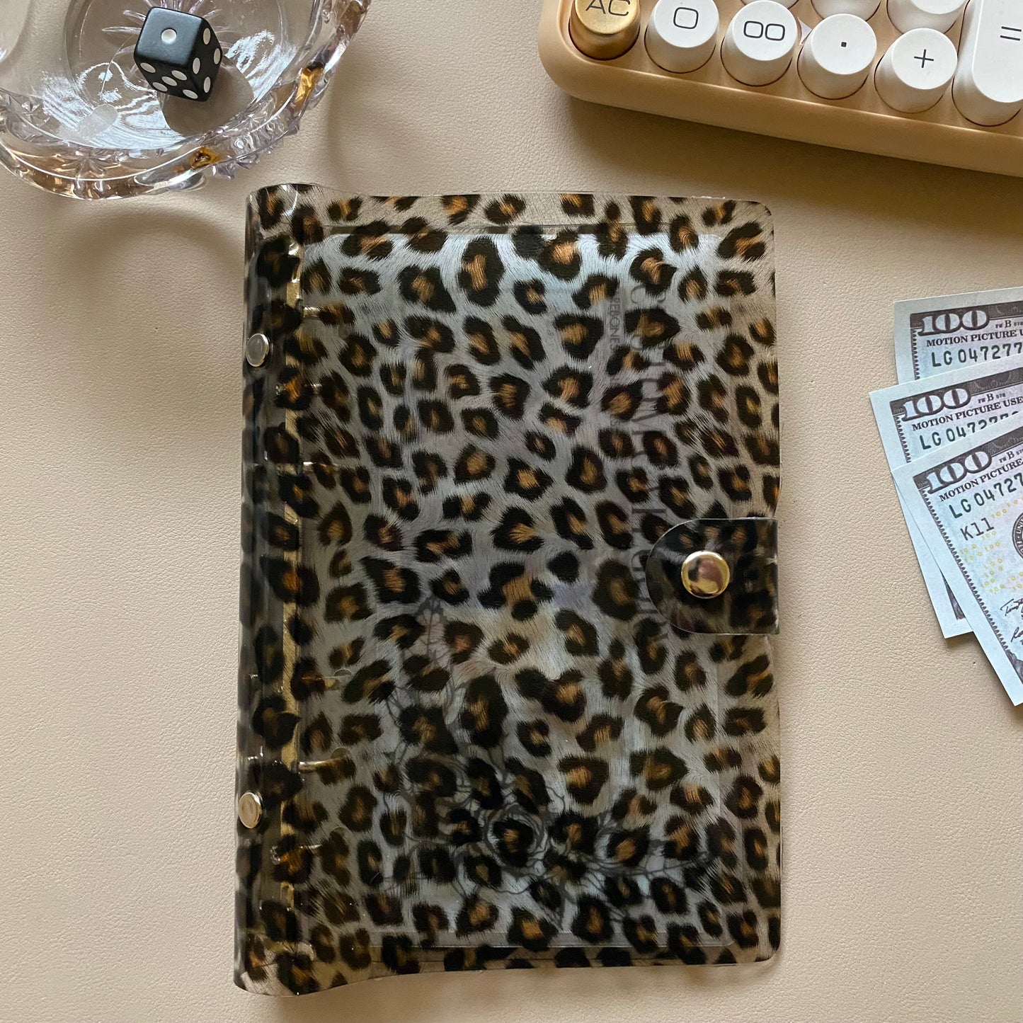The Frisky Binder - Clear & Leopard A6 Binder