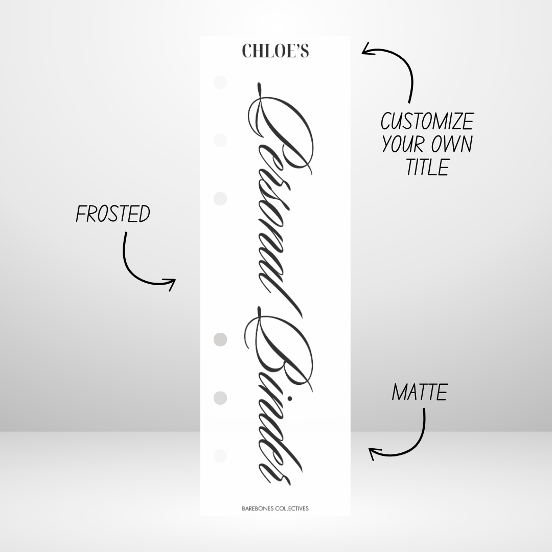 Personal Binder Tabbed Binder Divider Customizable