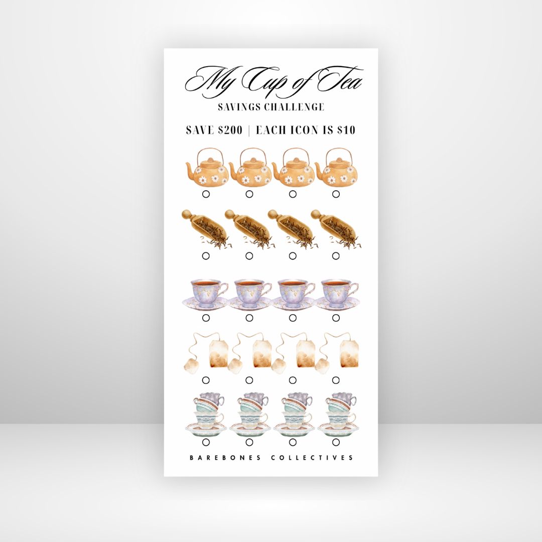 My Cup of Tea Savings Challenge Save $200