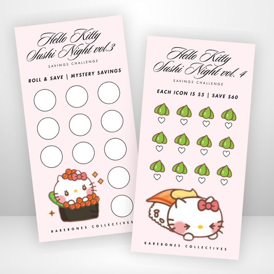 Hello Kitty Sushi Night Savings Challenge & Envelope Set #1