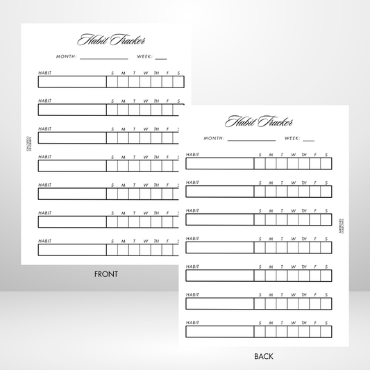 Habit Tacker Style 1 Page A5 Inserts