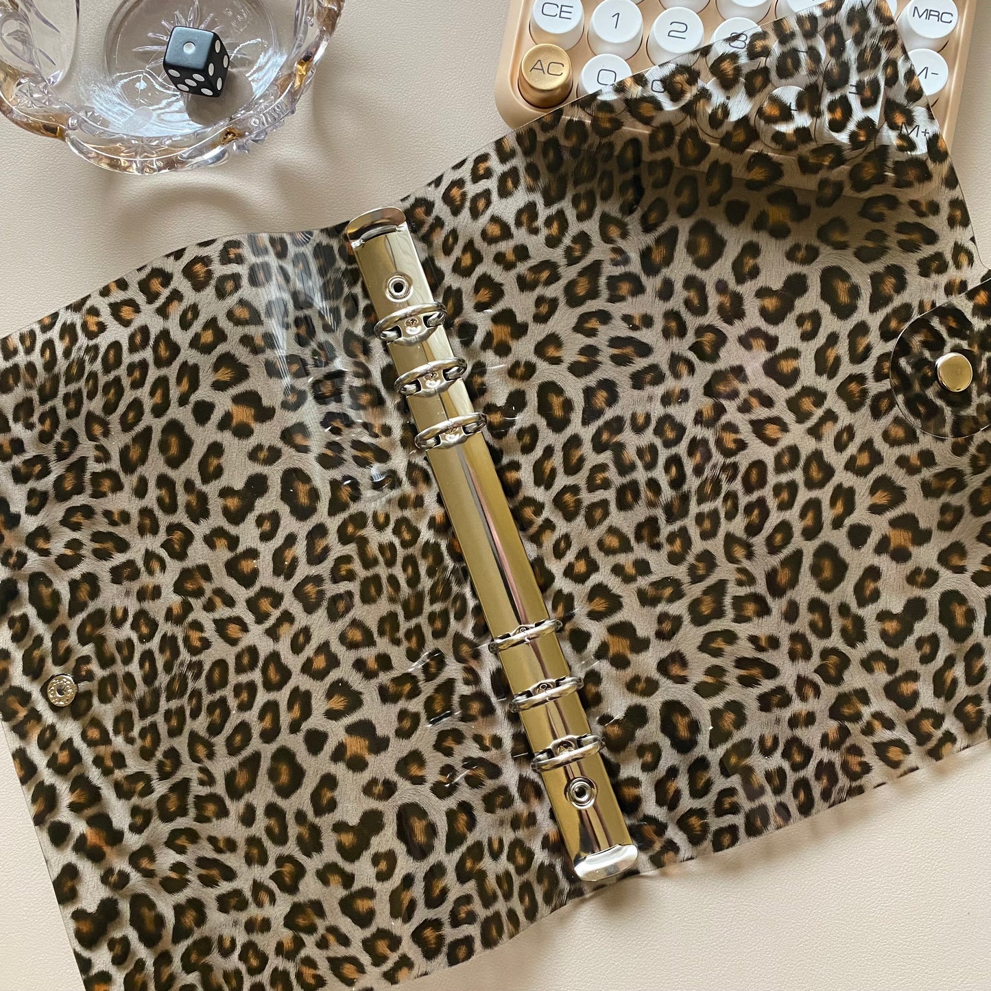 The Frisky Binder - Clear & Leopard A6 Binder