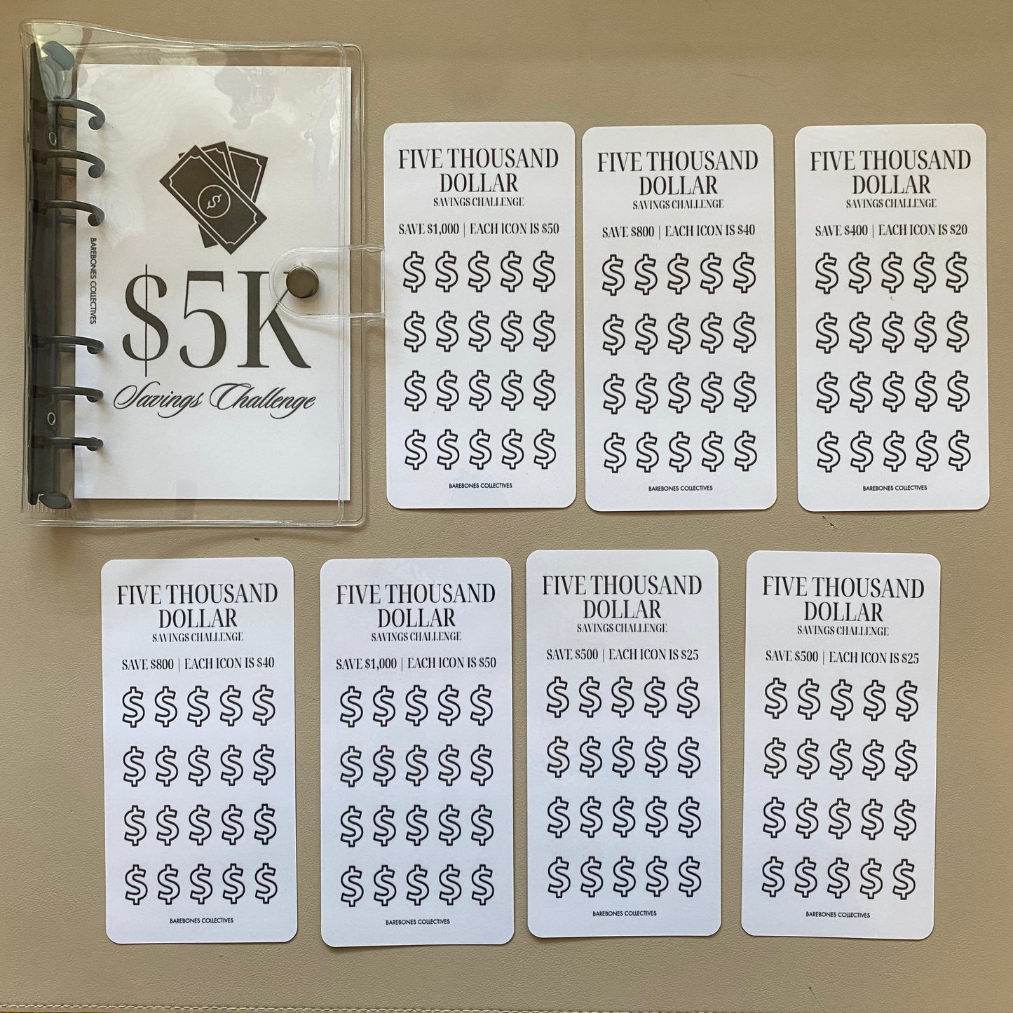 $5k A6 Savings Challenge Binder Bundle