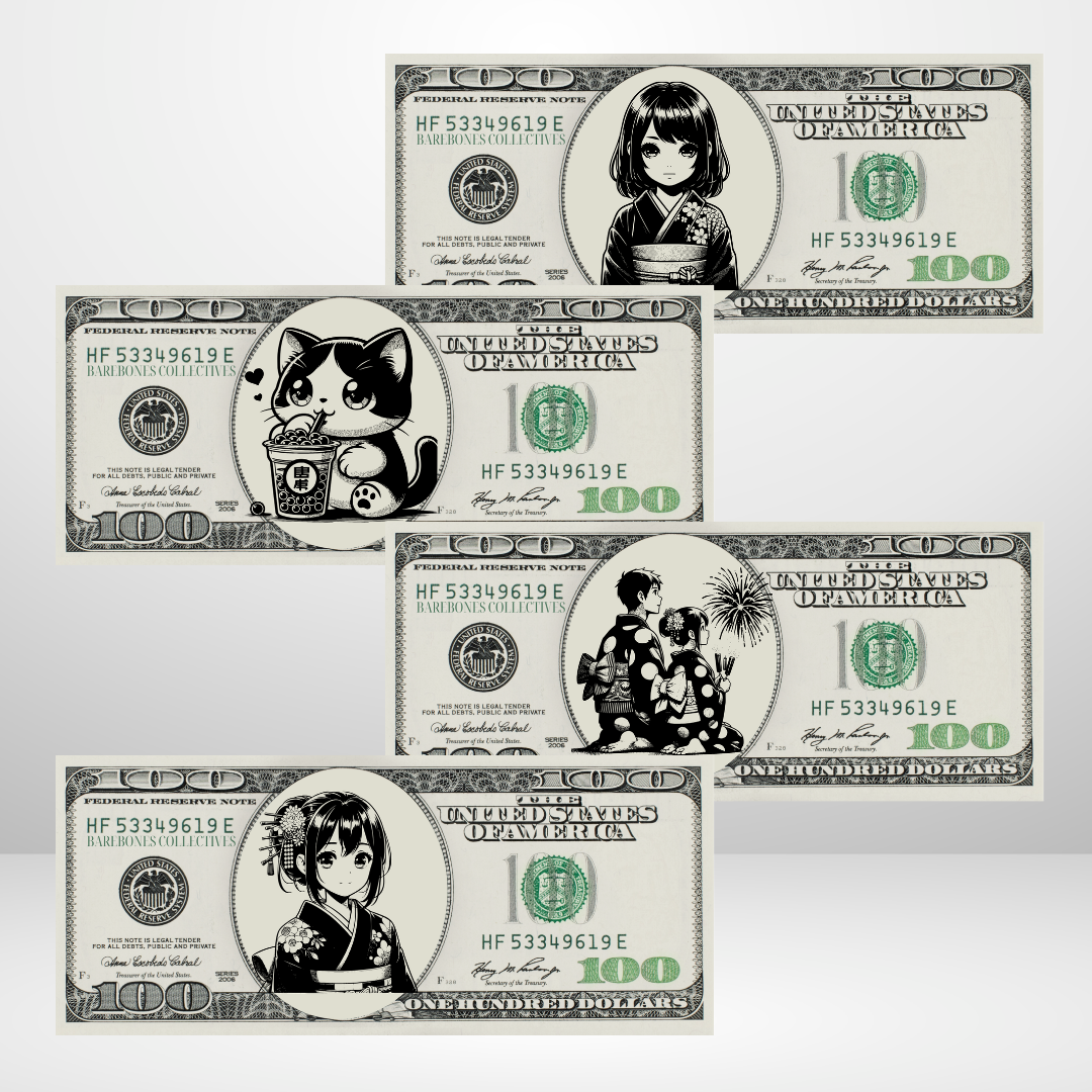 Anime Cash Place Holders $100 Sets of 4