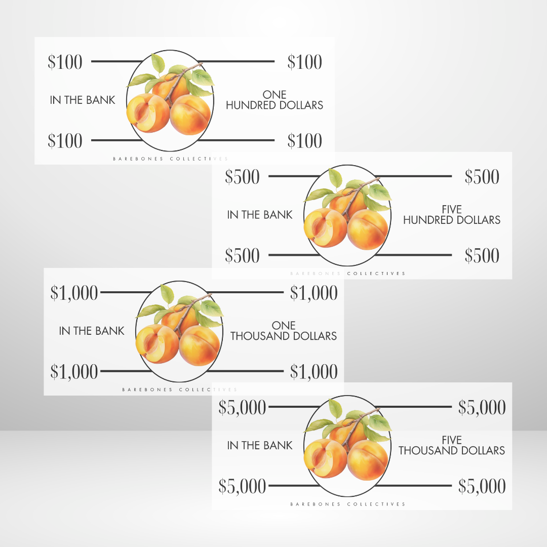 Apricots Cash Place Holders