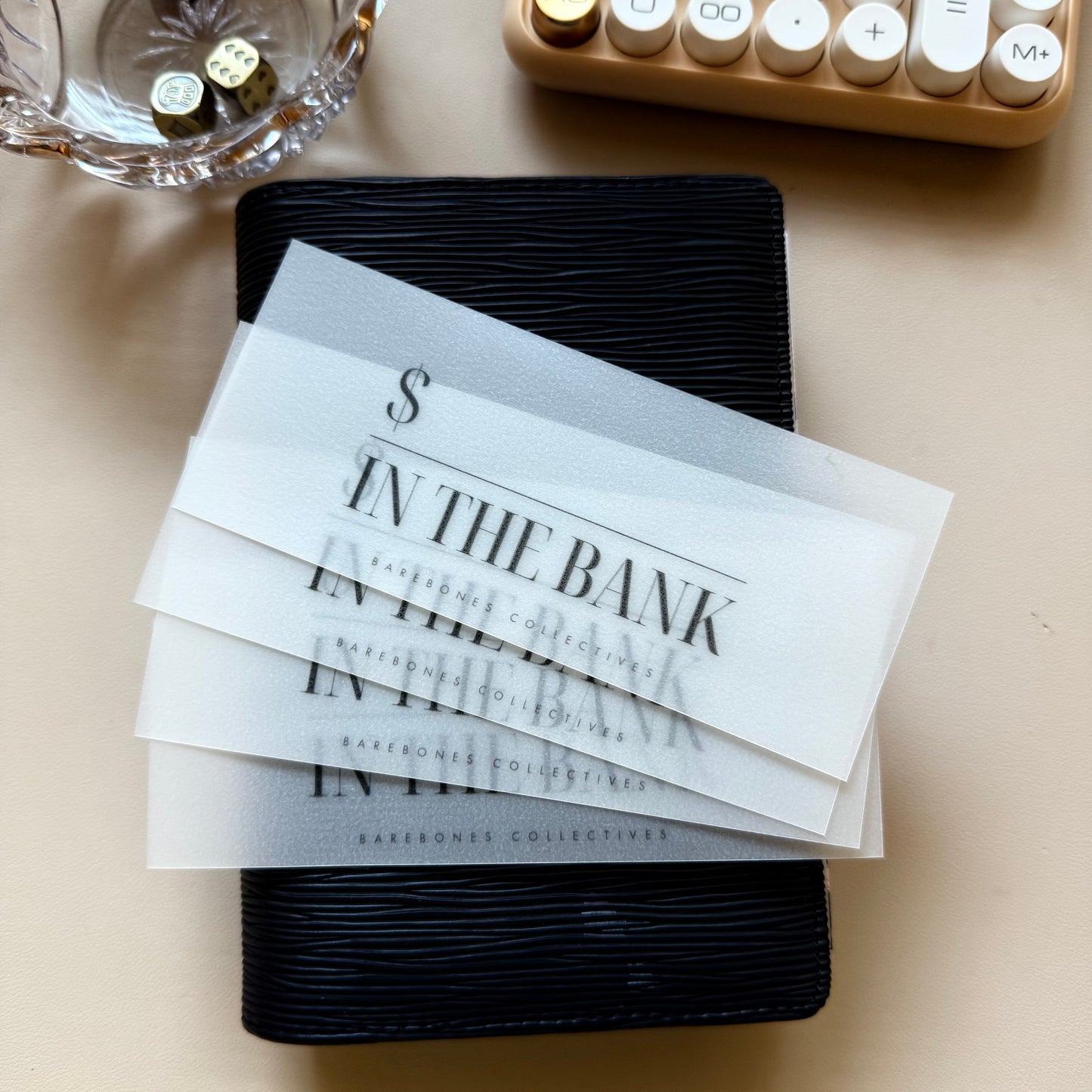 Noto Serif Font Bold Below Set of 4 In the Bank Cash Place Holders