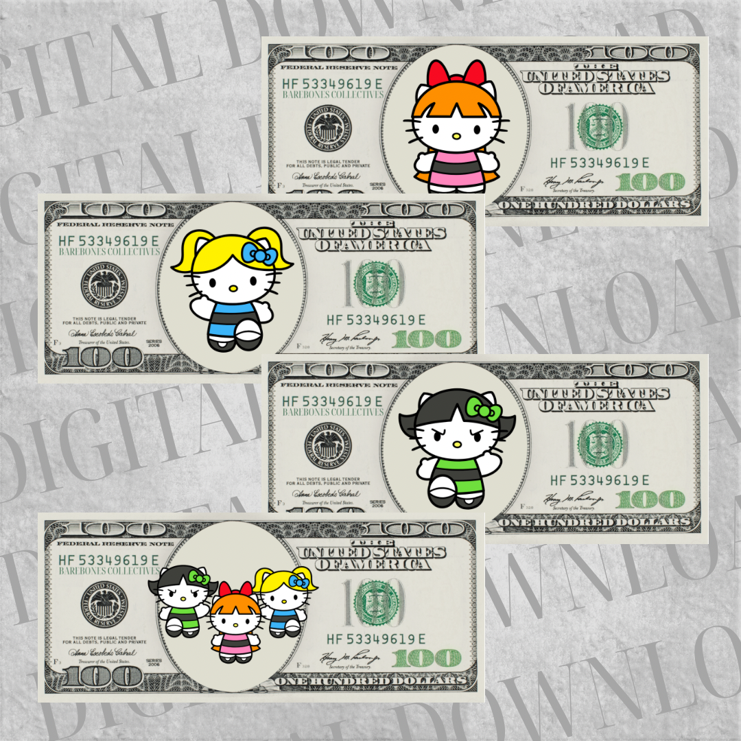 DIY Set of 4 Cash Place Holders $100 DIGITAL DOWNLOAD