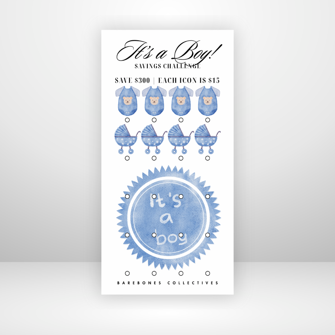 Its a Boy Savings Challenge Save $300