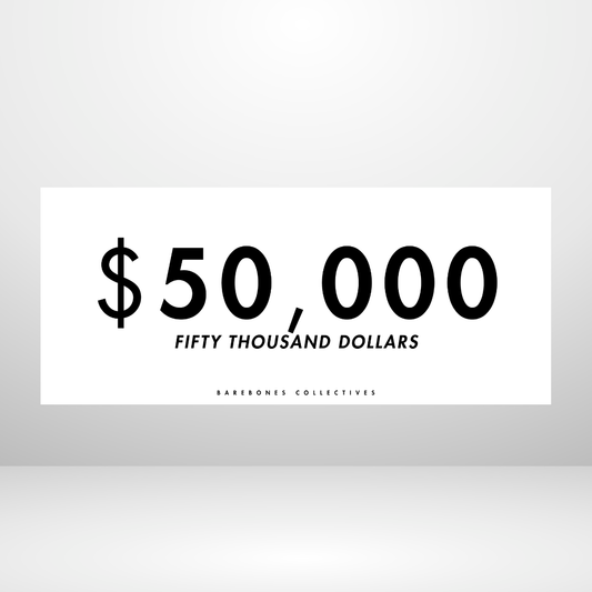 $100 - $50,000 - Frosted Matte Set of 4 Cash Place Holders