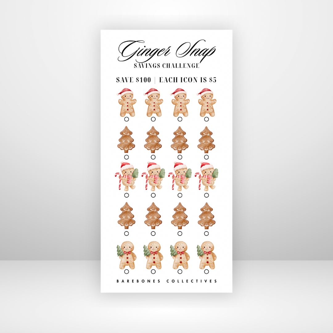 Ginger Snap Christmas 3x6 Savings Challenge Save $100