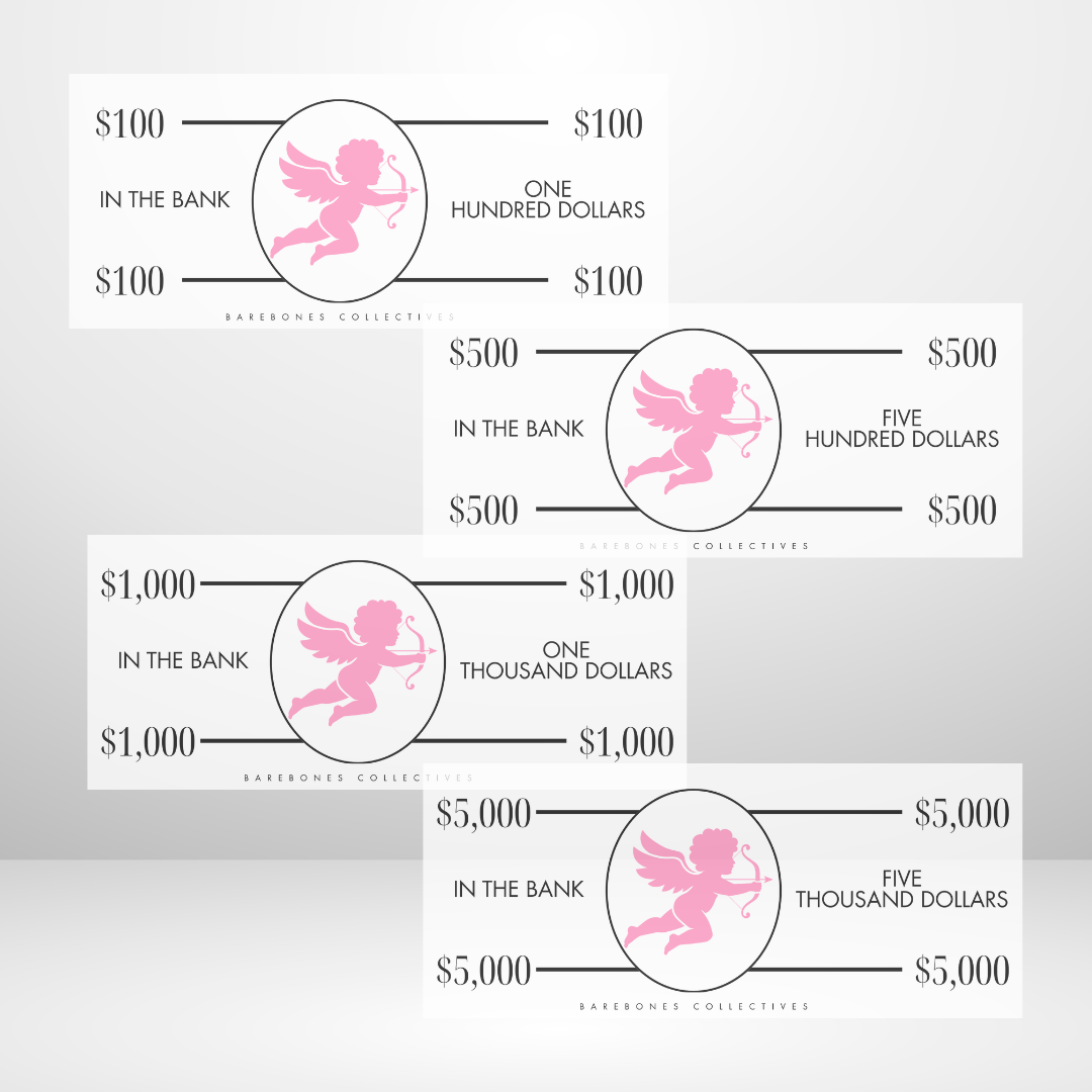 Pink Cupid Cash Place Holders