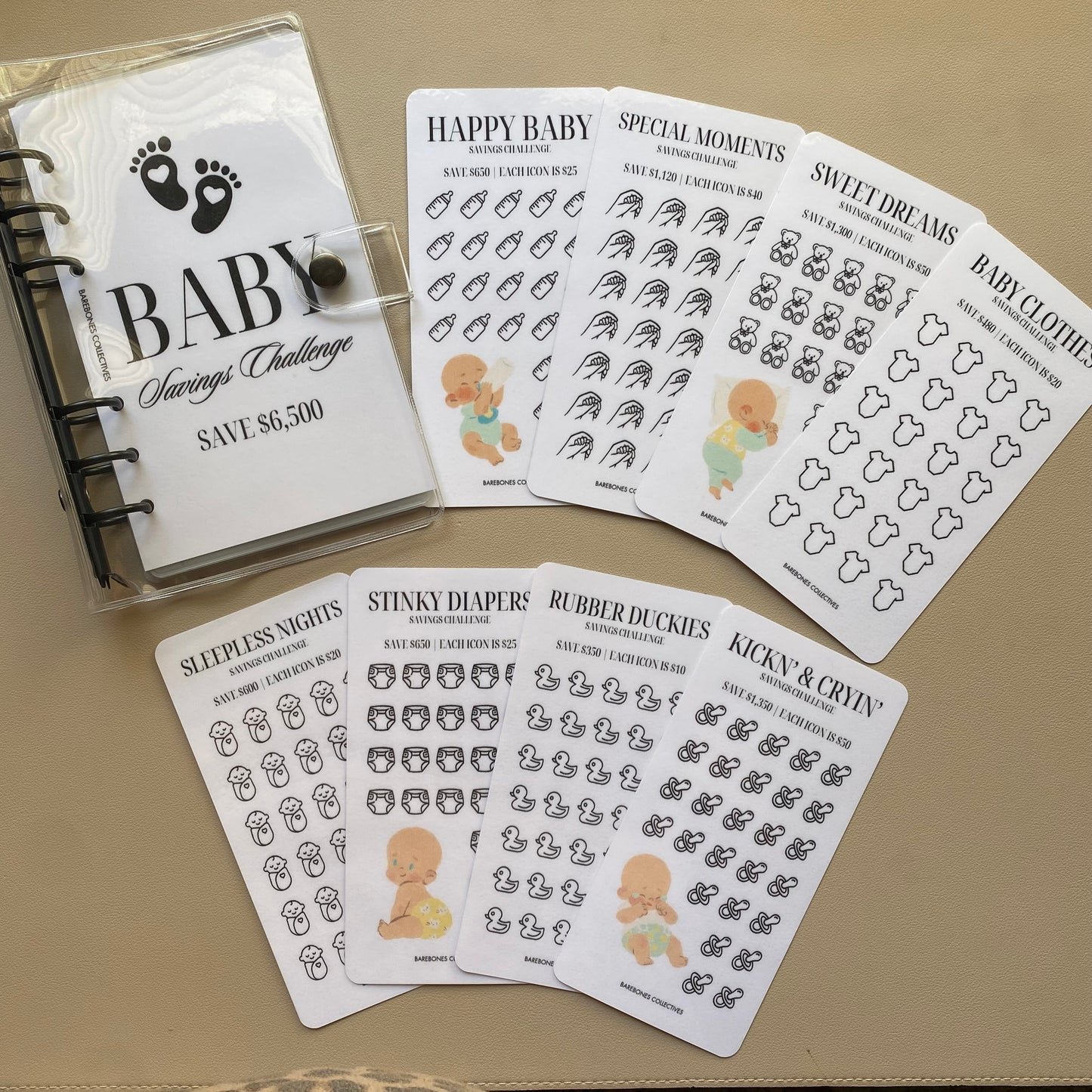 Baby A6 Savings Challenge Binder Bundle