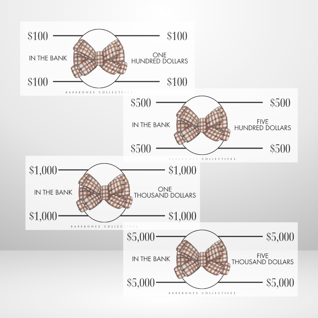 Fall Time Bows Cash Place Holders