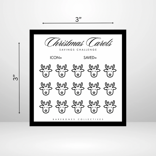 Christmas Carols Noir Small Saving Challenges and Envelope Set