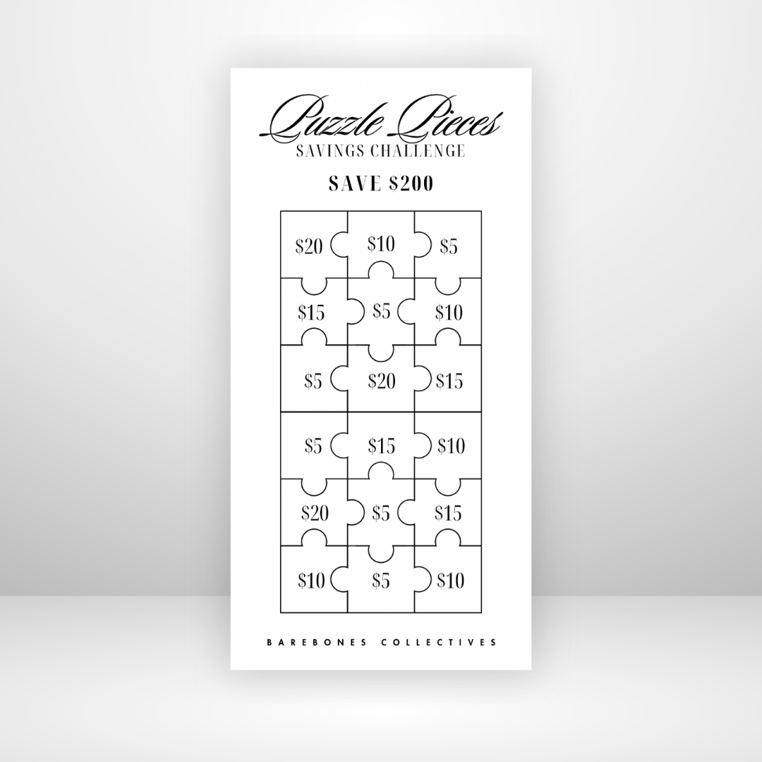 Puzzle Pieces Savings Challenge Save $200