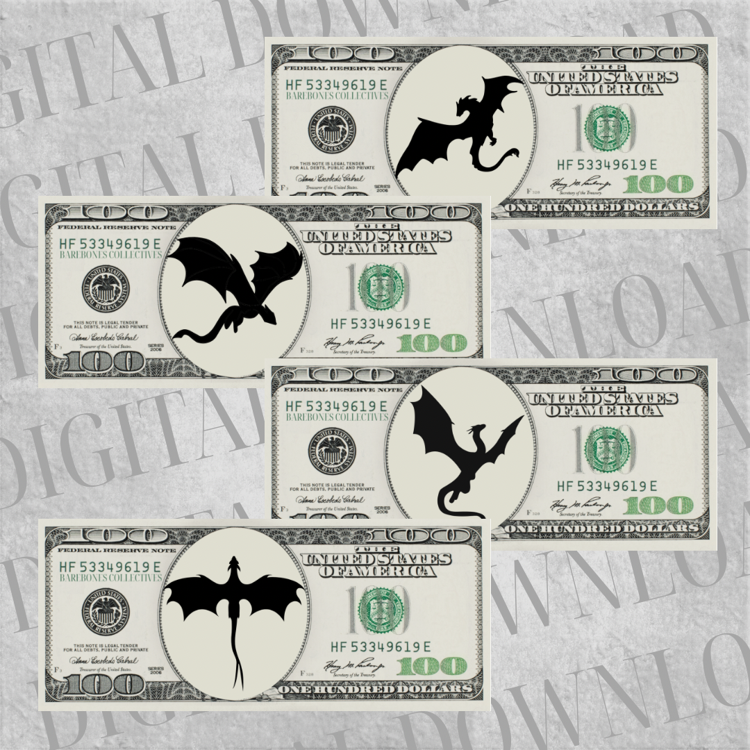 DIY Set of 4 Cash Place Holders $100 DIGITAL DOWNLOAD