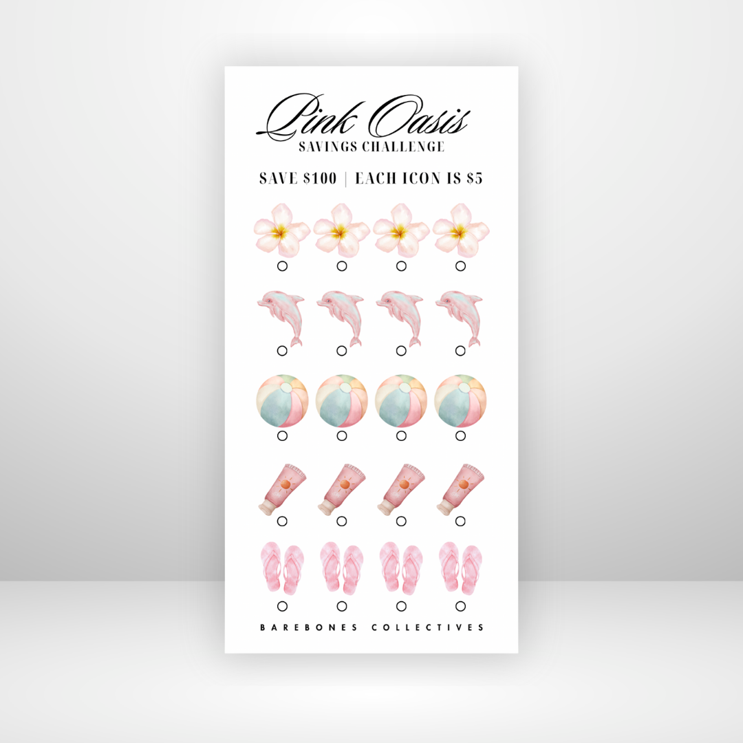 Pink Oasis Savings Challenge Save $100