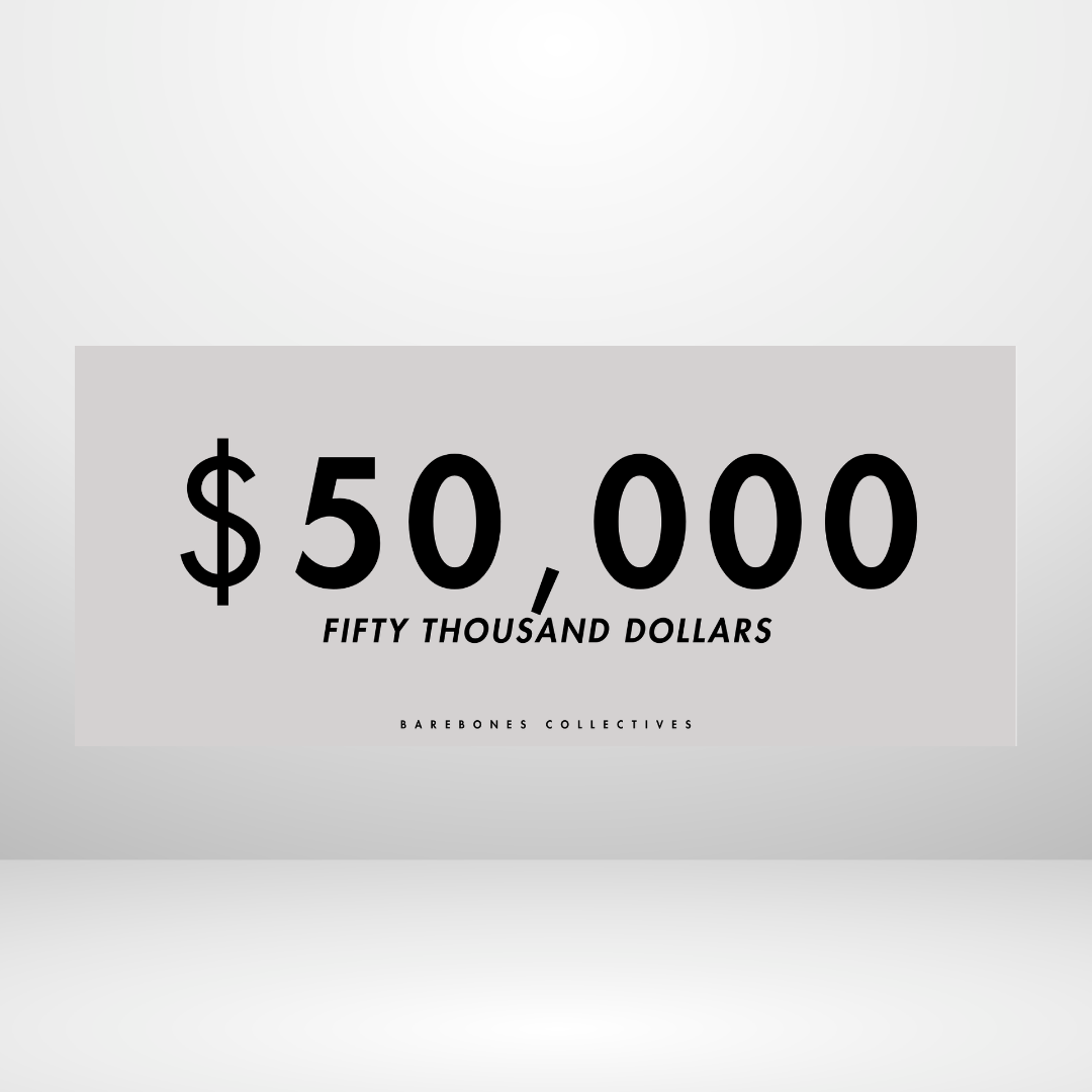 $100 - $50,000 - Reverse Nior Set of 4 Cash Place Holders