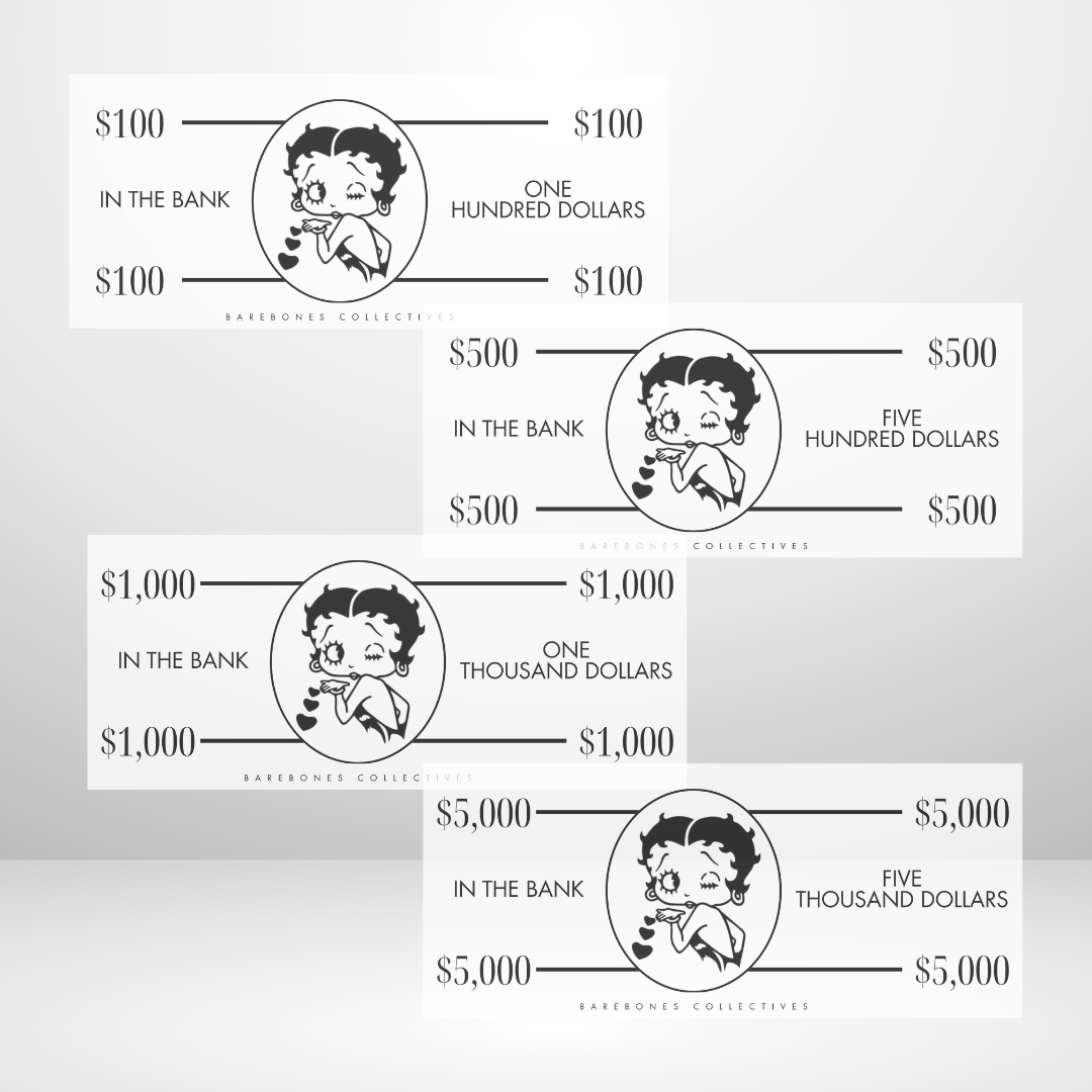 Betty Boop Cash Place Holders