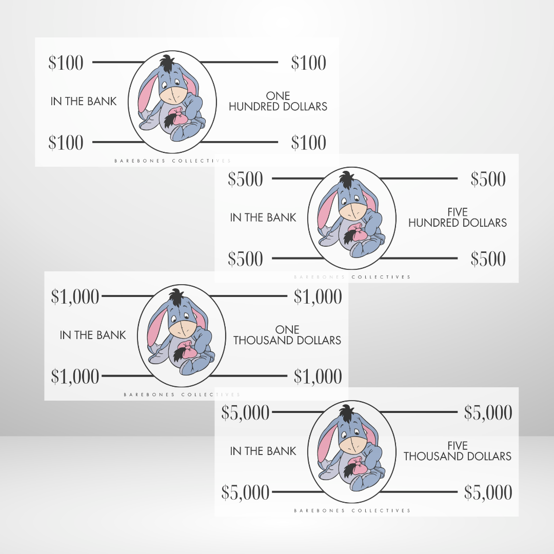 Baby Eeyore Cash Place Holders