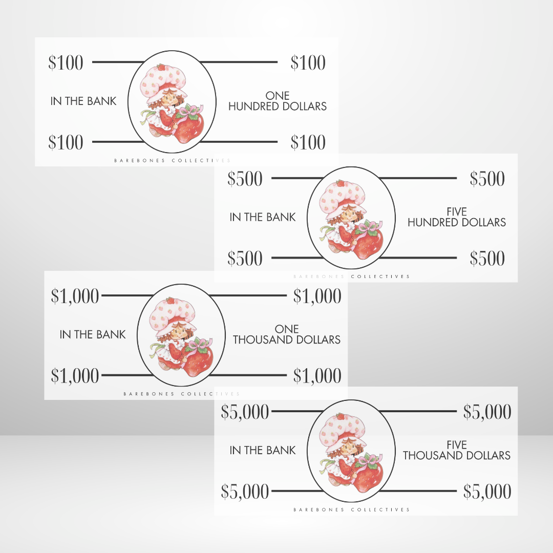 Strawberry Shortcake Cash Place Holders