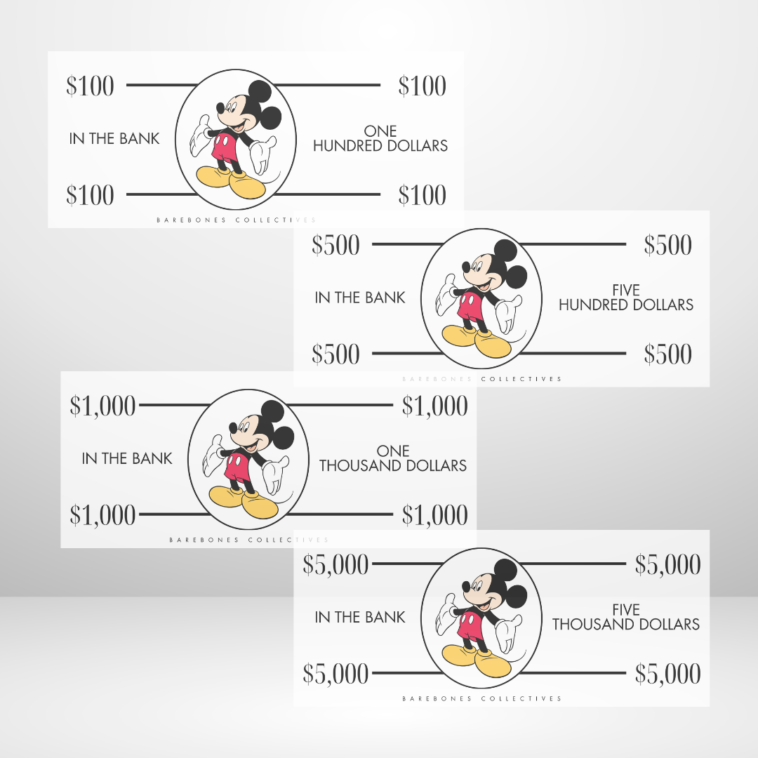 Mouse Mouse Cash Place Holders