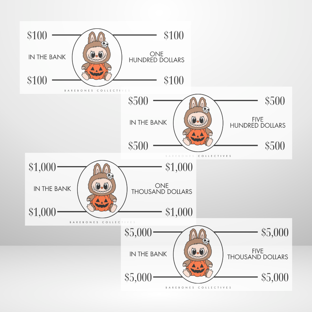 Labubu Pumpkin Cash Place Holders