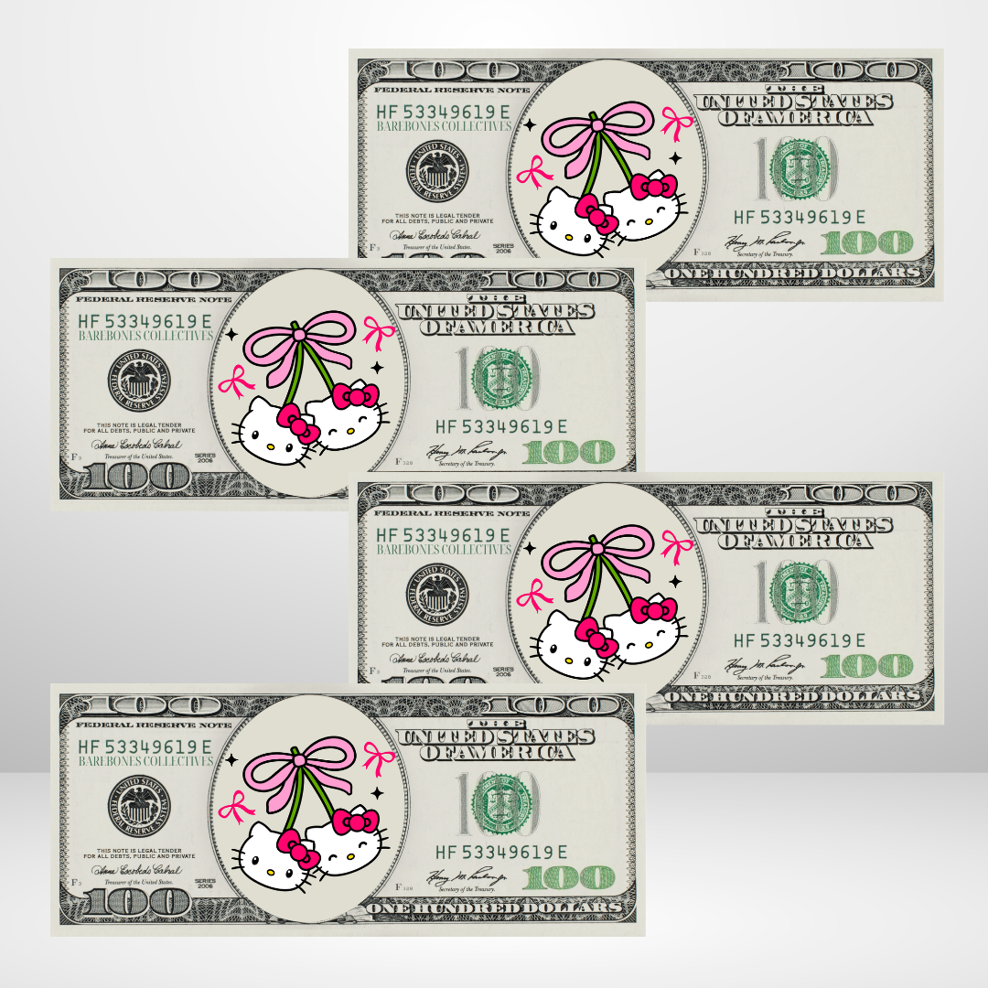 Hello Kitty Cherries Cash Place Holders $100 Sets of 4