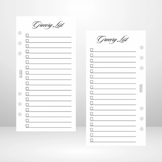 Grocery List Signature Wallet Inserts