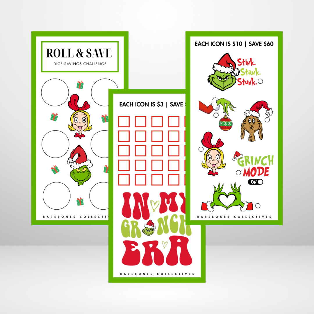 Grinch Bundle #1 3x6 Saving Challenges